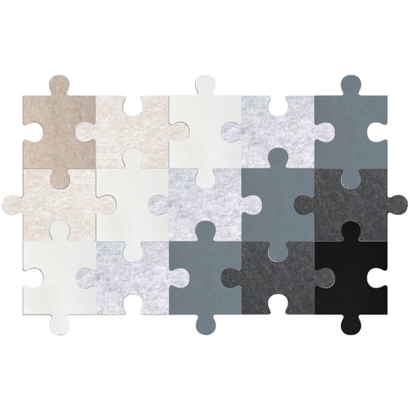 vlrwzc 15pcs/set Jigsaw Felt Bulletin Board, 3D Puzzle Cork Board Tiles, Wall Craft Pin Foam Stickers Self Adhesive to Keep Photos Memos Display , Notes Colorful Eva Nursery Wall Decorative