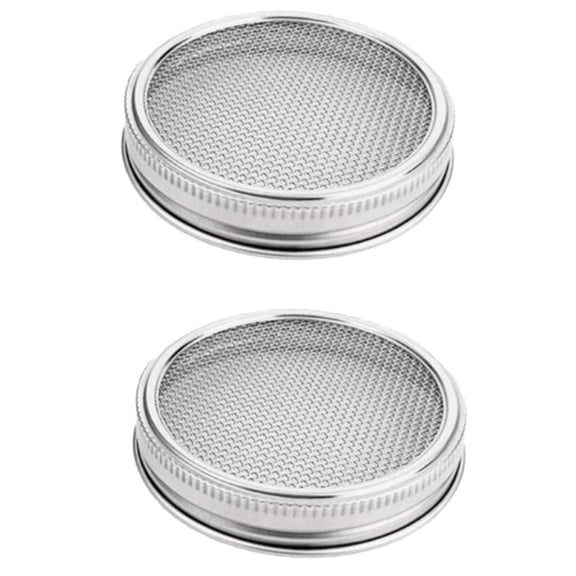 vlrwzc 2 Pack Stainless Steel Sprouting Jar Lid Kit for Wide Mouth Mason Jars, Strainer Screen for Canning Jars and Seed Sprouting