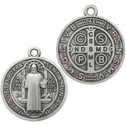 vlrwzc 2 Pcs St Benedict Cross Medals, Vintage San Benito Medal Pedant, Catholic Saint Benedict Crucifix for Car Hanging and Home Blessing
