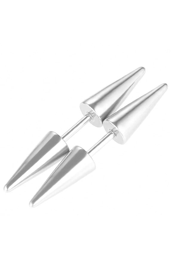 2PCs Punk Rock Rivet Ear Stud Classic Fashion Spike Tip Cone Ear Stud Earrings Stainless Steel Body Piercing Jewelry