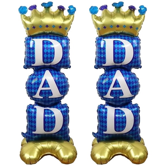 vlrwzc 2Pcs Large Standing Father Day Balloons Happy Birthday Foil Balloons Inflatable Father Day Party Decorations Air Balloon