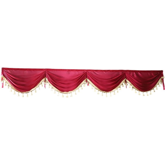 vlrwzc 300cm Wave Valance Drape Panel Wedding Party Event Backdrop Curtain Decor