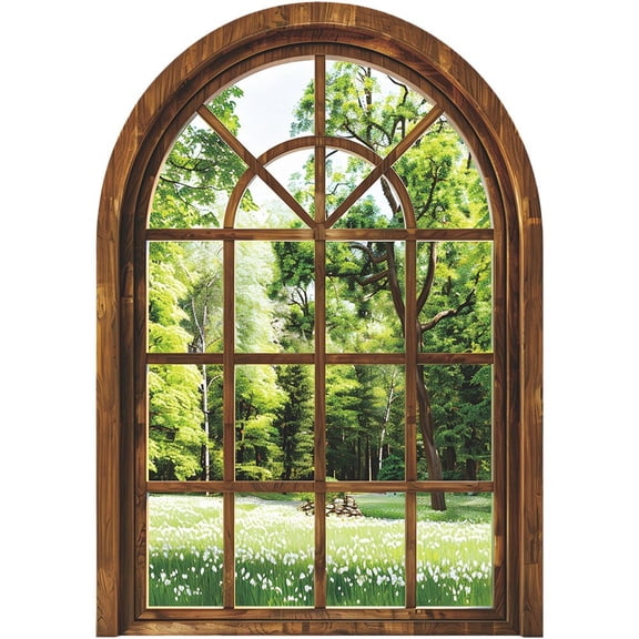 vlrwzc 3D Wall Stickers Forest Removable Fake Window Wall Stickers Scenery View Window Decals Landscape Wall Stickers Murals Peel and Stick Nature Wall Stickers