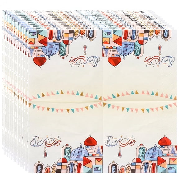 vlrwzc 40pcs EID Mubarak Decorations Paper Napkin Islamic Muslim Napkin Ramadan Kareem Mubarak Serviettes Napkins Party Supplies