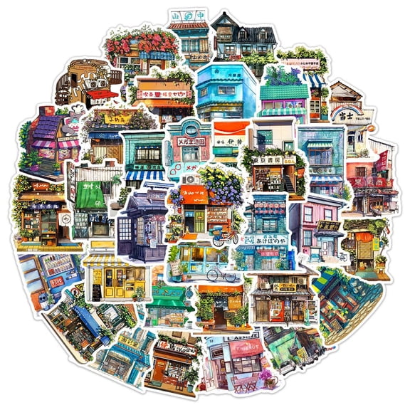 vlrwzc 50PCS Retro Beautiful Convenience Store Stickers DIY Laptop Luggage Skateboard Graffiti Decals Sticker Set
