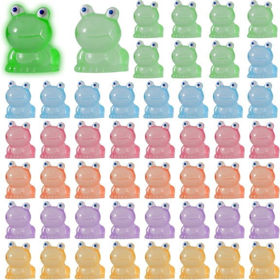 vlrwzc 50Pcs Glow in the Dark Mini Resin Frogs Luminous Tiny Frog Figurines