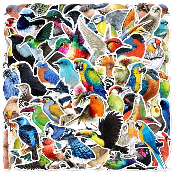 vlrwzc 50pcs Colorful Birds Animals Cartoon Graffiti Stickers for DIY Phone Guitar Laptop Notebook Suitcase Cup Sticker