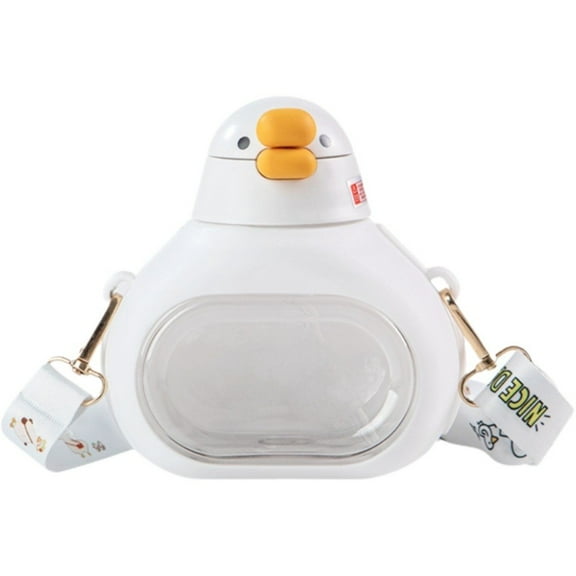 vlrwzc 650ML Water Bottle Cute Duck Water Bottle Summer Large Capacity Drinking Cup with Straw Plastic Water Cup