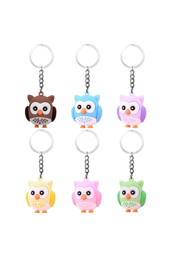 6pcs Owl Keychain Creative Cute Cartoon Animal Key Ring Pendant Gift Cute Keyring Key Chain