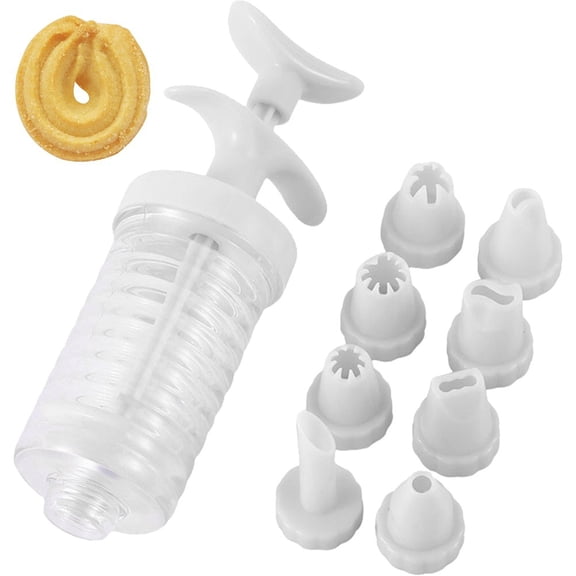 vlrwzc 8 Pipe Nozzles With Syringe Plastic Cream Baking Nozzle Dispenser Icing Pastry Cream Tips Pastry Tube Decoration Tool