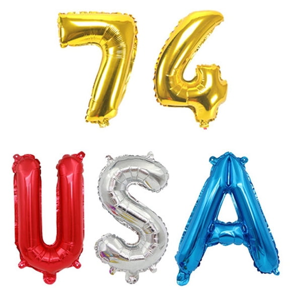 vlrwzc 5Pcs USA Patriotic Aluminum Film Balloons 4th of July Party Decorations