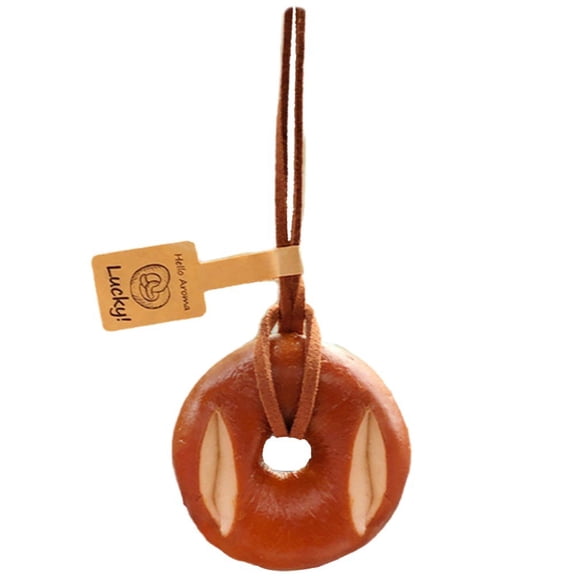 vlrwzc Bagel Alkaline Bread Pendant Rope Cute Pretzel Key Chain Decoration Keyring Croissant Bag Accessory Rearview Mirror Pendant