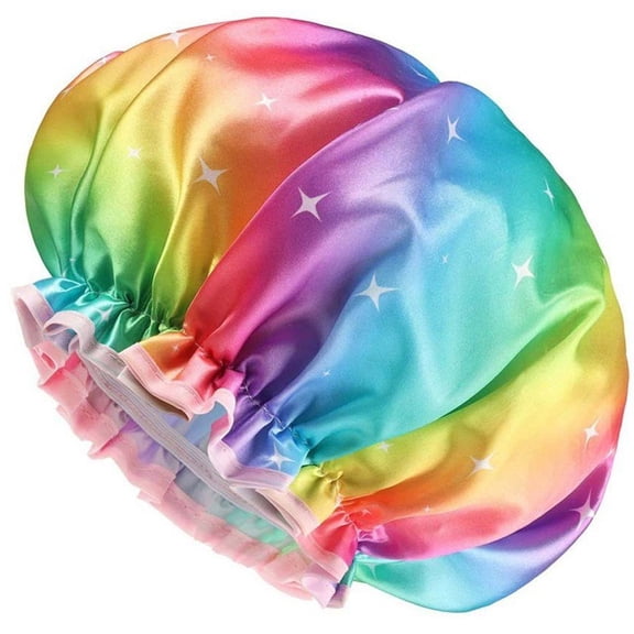 vlrwzc Bath Hair Cap,Thick Shower Cap Double Layer Shower Hair Cover Reusable Extra Large Bath Hair Cap Bathroom Supplies for Women