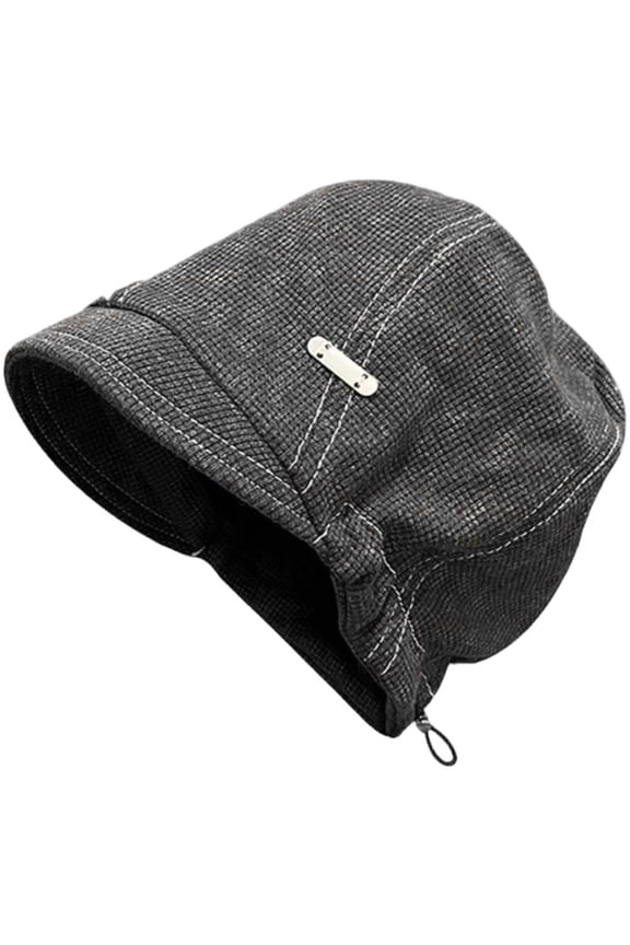 Black Y2K Fisherman Beanie, Slimming Slouchy Skull Cap for Autumn Winter Streetwear