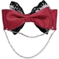 thumbnail image 1 of vlrwzc Bow Clips Barrettes Fascinators, Gothic Style Lace Hair Clips with Chain Bow Hair Clip Vintage Halloween Headdress Hairpin Hair Accessories for Women, 1 of 7