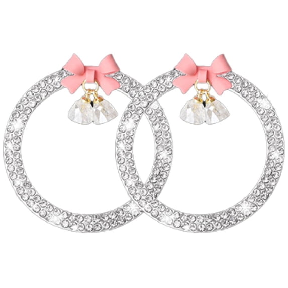 vlrwzc Car Bling Rhinestone Engine Start Ring Decals, 2pcs Car Push Start Button Cover Sticker, Sparkling Car Interior Accessories for Women