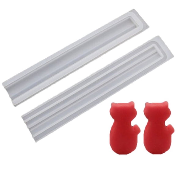 vlrwzc Cat Shaped Long Tube Silicone Mold Kitten Column Chocolate Candy Mold Handmade Candle Mold Embed Soap Making Supplies