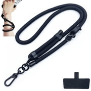 vlrwzc Cell Phone Lanyard, Universal Phone Crossbody Lanyards for Around The Neck Adjustable Soft Nylon Shoulder Phone Strap Wrist Strap for Women and Men Black