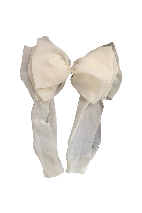 Chiffon Multi-layer Large Barrette Bow Hairpin For Female Streamer Fairy Back Head Ponytail Spring Clip French Lazy Headdress