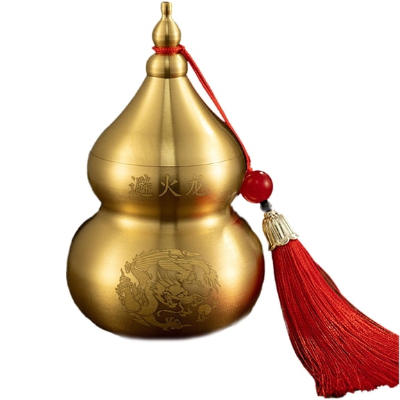 vlrwzc Chinese Feng Shui Brass Gourd Good Luck Wealth Sculpture Collectible Wu Lou Figurine Home Accessories Ornament