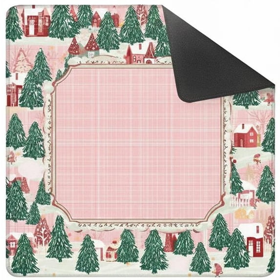vlrwzc Christmas Tree Mahjong Mat, Anti-Slip Noise Reduction Game Table Cover for Tile Games, Cards, Board Games, 31.5 x 31.5 in, 1 Pack