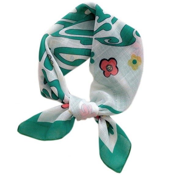 vlrwzc Cotton Linen Women Square Scarf Bandana Flower Printed Foulard Neck Silky Square Bandana Shawl Gift For Lady Hijab Accessory