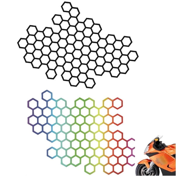 vlrwzc Creative Motorcycle Sticker 2Pcs/Set Honeycomb Helmet Decals Stickers Helmet Decal Waterproof Stickers for Car Motorcycle