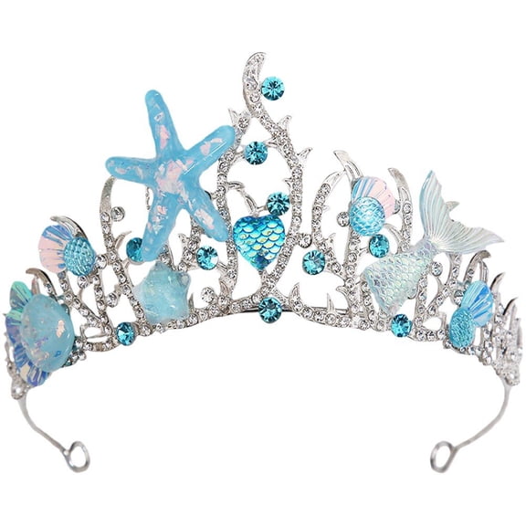 vlrwzc Crown Tiara, Mermaid Crowns Headband Starfish Hair Accessories Mermaid Hair Hoop For Women Princess Birthday Party Tiaras