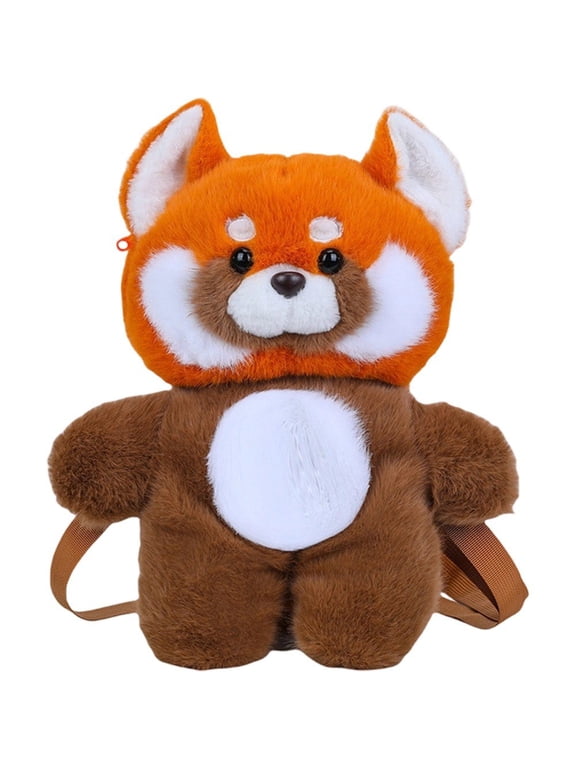 Cute Animal Plush Backpack Fluffy Cartoon Shoulder Bag for Daily Travel Shopping