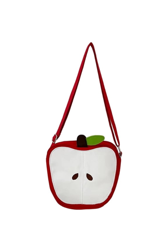 Cute Apples Shaped Crossbody Bag for Women Person, Cartoon Fruit Shape Shoulder Bag Novelty Handbag Purse for Daily Use