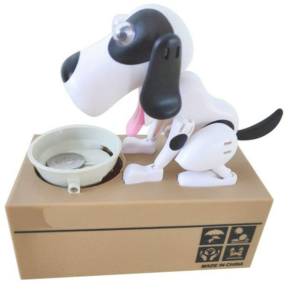 vlrwzc Cute Dog Piggy Bank Hungry Puppy Stealing Coins Money Box Piggy Bank Robotic Coin Munching Money Bank Birthday Gifts