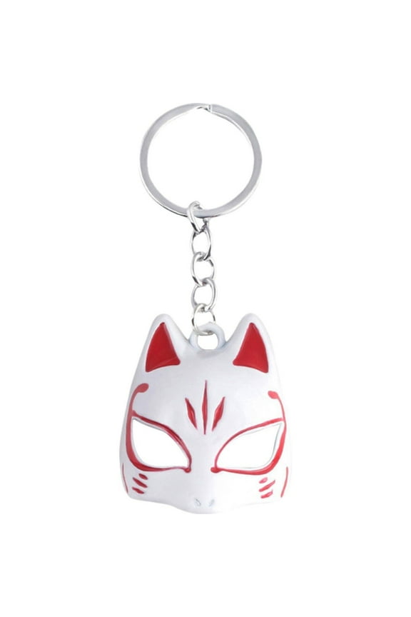 Cute Fox Mask Pendant Key Chain Cartoon Keyrings Novelty Keychain Pendant 3D Car Key Decor Keychains Bag Charms