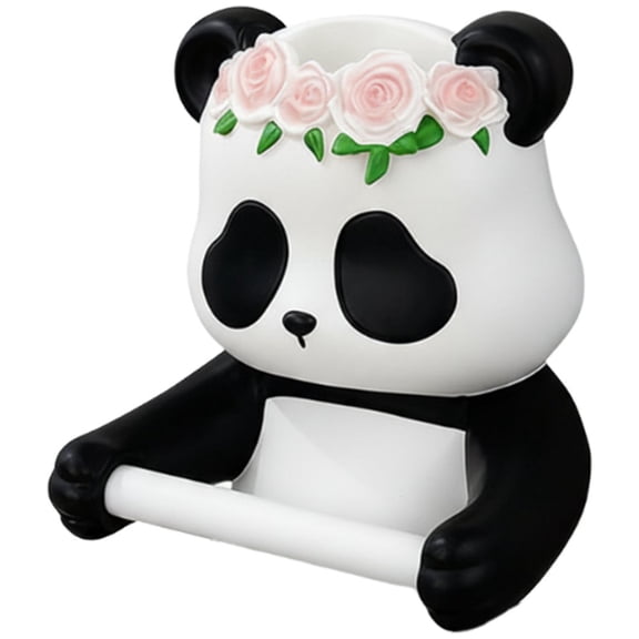 vlrwzc Cute Panda Wall Mounted Toilet Roll Holder, Paper Roll Holder Dispenser Paper Towel Rack For Kitchen Bathroom And Toilet