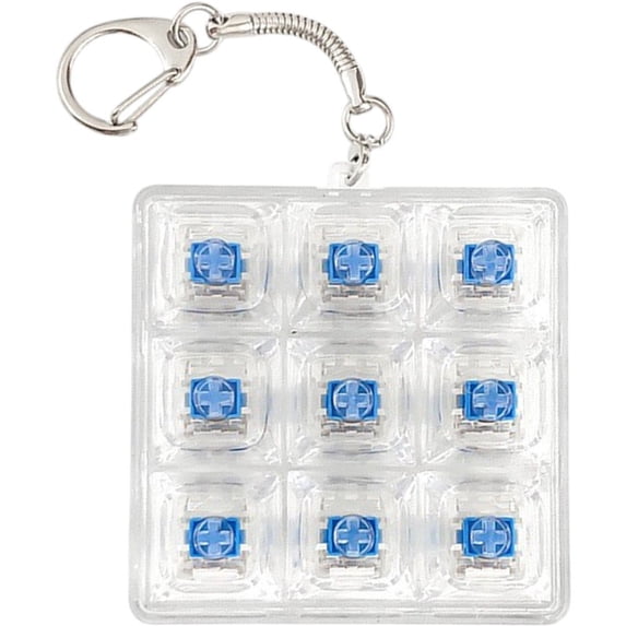 vlrwzc DIY Keyboard Fidget Keychain 9Keys Finger Keyboard Cap Portable Keychain Clickers for Adults Stress Relief Keyboard Fidget Clicker