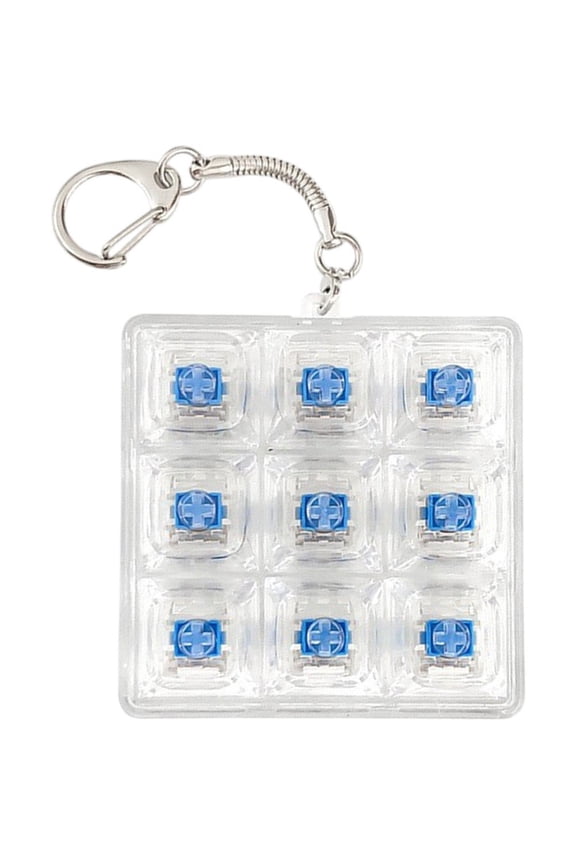 DIY Keyboard Fidget Keychain 9Keys Finger Keyboard Cap Portable Keychain Clickers for Adults Stress Relief Keyboard Fidget Clicker