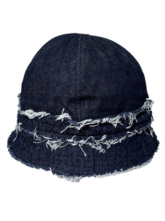 Denim Bucket Hat Rough Edge Design Casual Sunshade Fisherman Hats Women's Trend Outdoor Versatile Men's Bob Cap