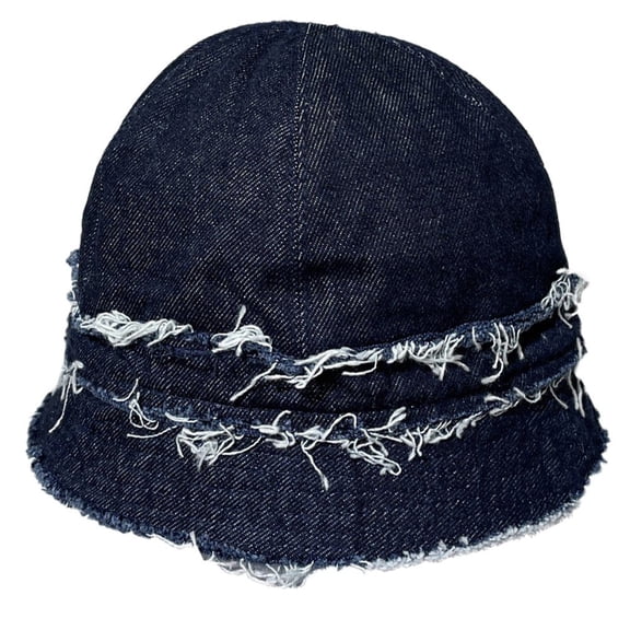 vlrwzc Denim Bucket Hat Rough Edge Design Casual Sunshade Fisherman Hats Women's Trend Outdoor Versatile Men's Bob Cap