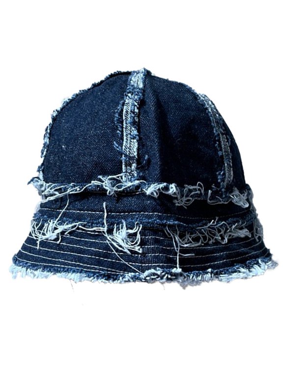 Denim Bucket Hat Rough Edge Design Casual Sunshade Fisherman Hats Women's Trend Outdoor Versatile Men's Bob Cap