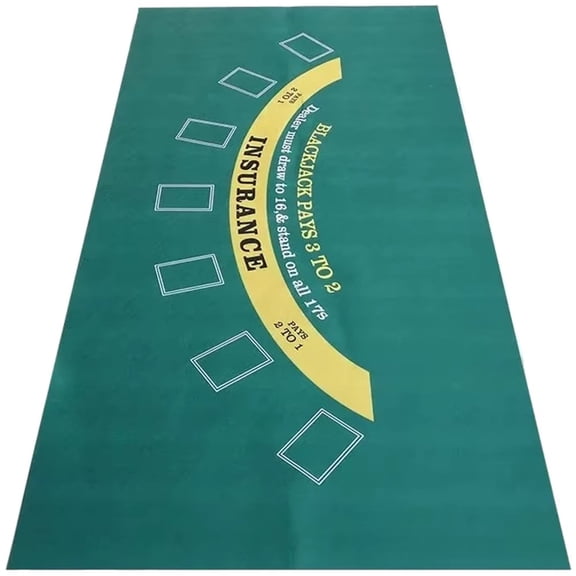 vlrwzc Desktop Felt Cloth 180x90cm Casino Blackjack Game Tablecloth Portable Poker Pad Green Poker Mat Casino Gaming Accessory For Theme Party, Poker Night