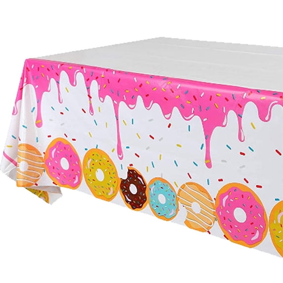 vlrwzc Donut Theme Reusable Picnic Table Cover Rectangle Party Tablecloth