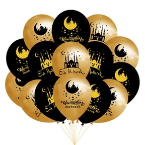 vlrwzc Eid Mubarak Balloons 20pcs Eid al-Adha Party Decoration, Ramadan Mubarak Moon Castle Balloon Eid Party Decorations