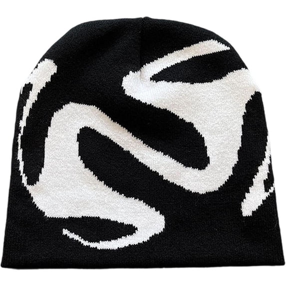 vlrwzc Fashion Beanie Knitted Hat Gothic Y2k Knitted Caps Unisex Winter Skull Cap Harajuku Vintage Warm Hat Streetwear