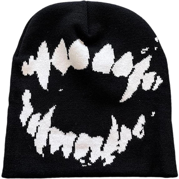 vlrwzc Fashion Beanie Knitted Hat Gothic Y2k Knitted Caps Unisex Winter Skull Cap Harajuku Vintage Warm Hat Streetwear