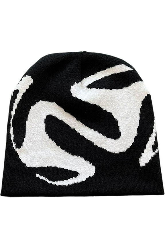 Fashion Beanie Knitted Hat Gothic Y2k Knitted Caps Unisex Winter Skull Cap Harajuku Vintage Warm Hat Streetwear