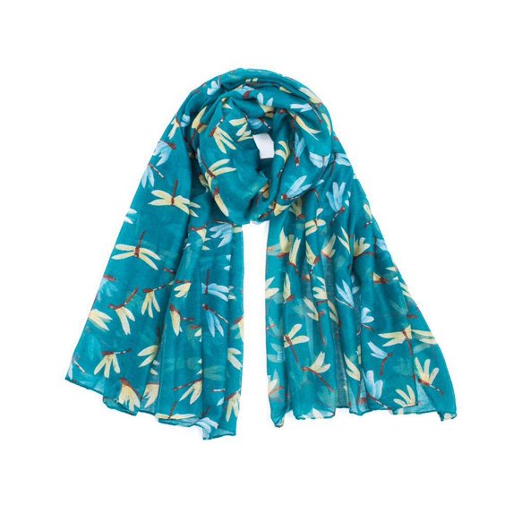 vlrwzc Fashion Dragonfly Printed Scarf Long Lightweight Beach Wraps Shawl Soft Scarves for Women(Cyan)