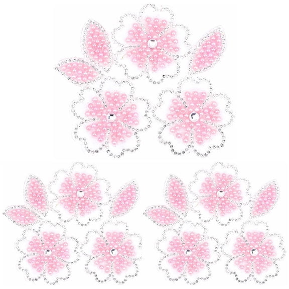 vlrwzc Flower Crystal Rhinestone Iron On Patches Washable Heat Transfer Stickers for Bags Clothing