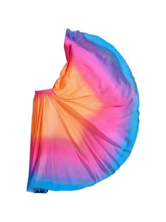 Flowing Long Spanish Gradient Belly Dance Skirt For Women 720 Degree Sun Skirt Classical Dance