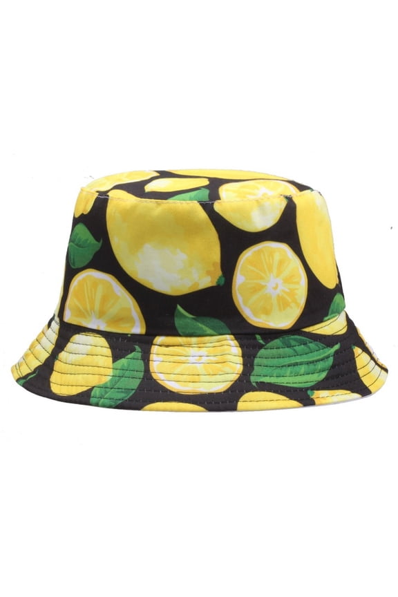Fruit Printed Bucket Hat Summer Panama Caps Foldable Fishermen's Hat Outdoor Sunshade Hat for Women Men