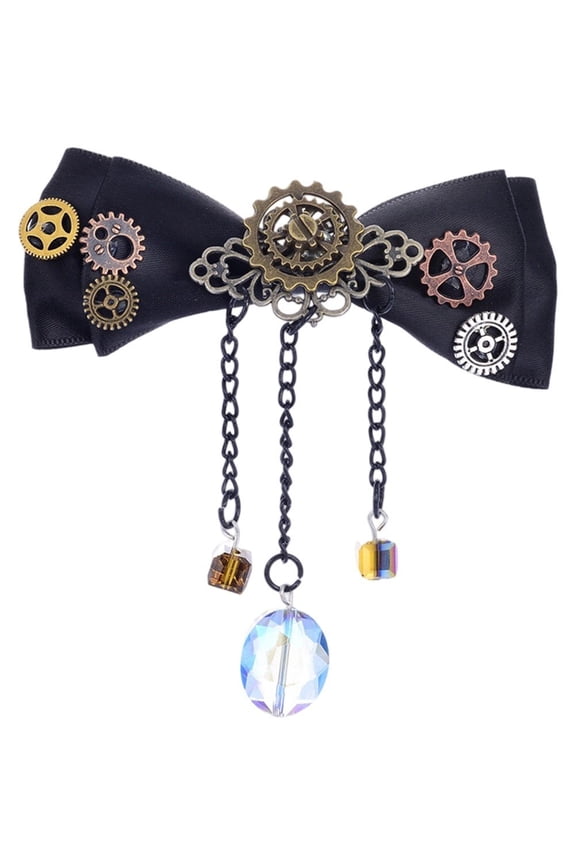 Hair Barrette 1pc Vintage Zinc Gear Skulls Decorative Hair Clips for Women Antique Hair Bow Barrettes Halloween Hair Accessory