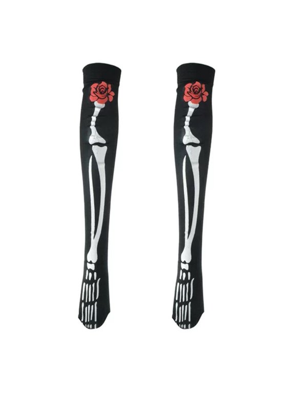 Halloween Socks Festival Skull Skull Bone Socks keleton Over The Knee Socks Gothic Long Socks for Adult